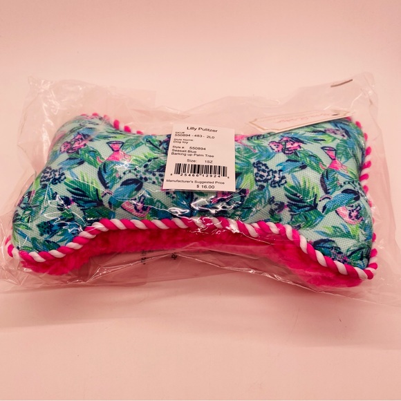 Lilly Pulitzer Other - NWT Lilly Pulitzer Dog Toy Seasalt Blue Barking Up Palm Tree, Large